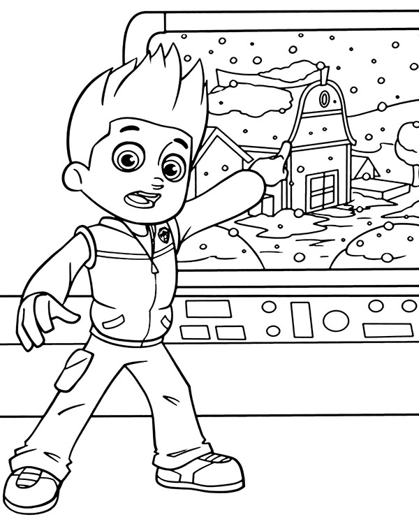 Online coloring book: Coloring book scared Ryder